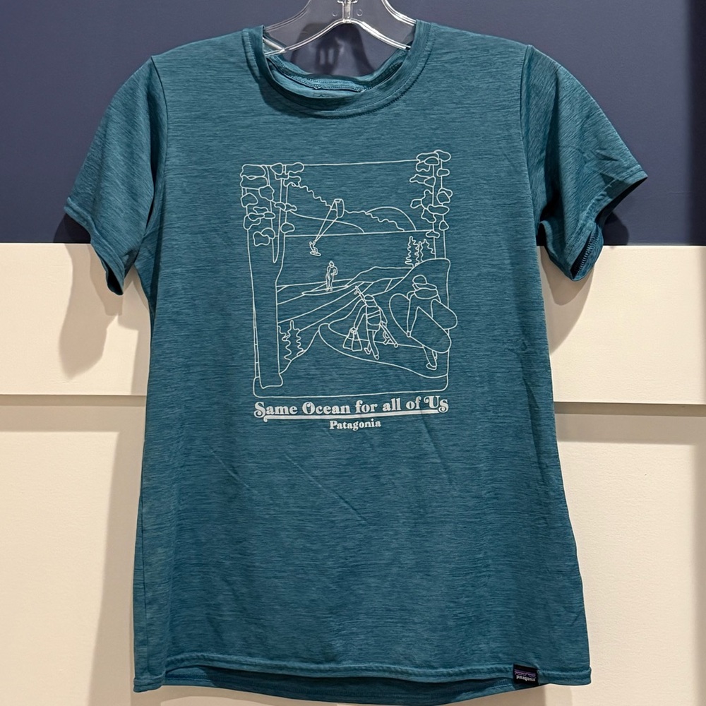 Patagonia Teal Blue Short Sleeve Tee Size XS